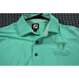 FootJoy Shirt Mens Large Green Solid Polo Golf Friends of Betty 25th Anniversary